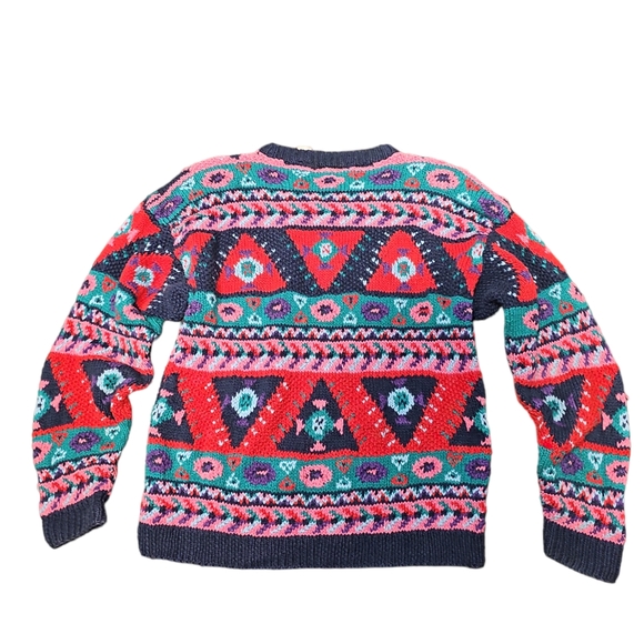 Vintage Orvis Chunky Hand Knit Sweater with Shoulder Pads Medium - Picture 3 of 4